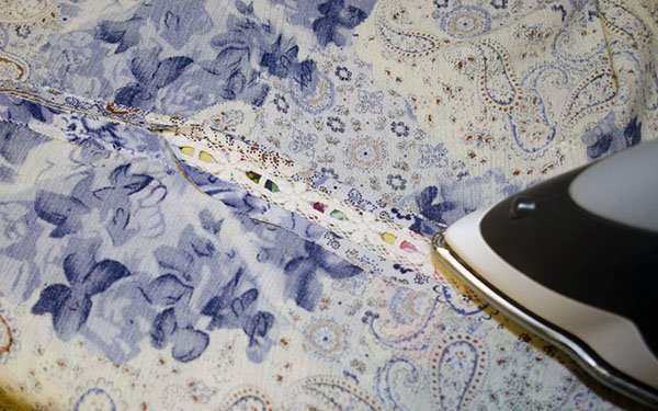 Rhapsody sewalong lace insertion DIY