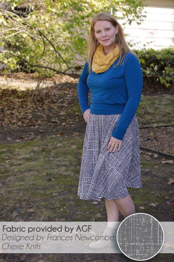 Swing skirt in En Route Knit in Gravel by Frances Newcombe