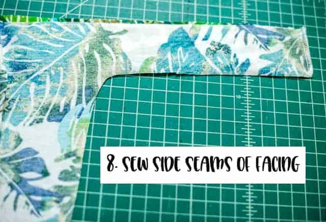 Sew facing front and back together