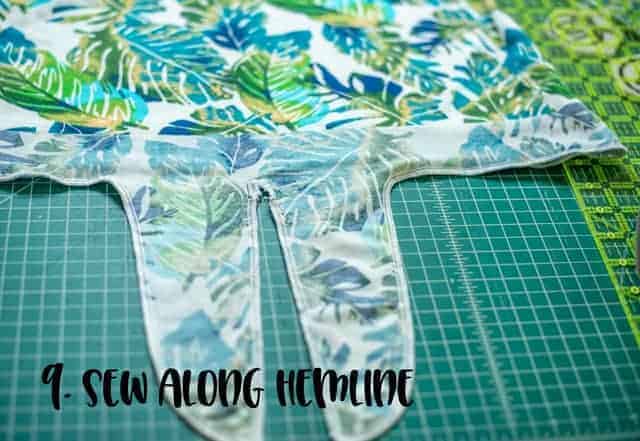 Sew along the hemline