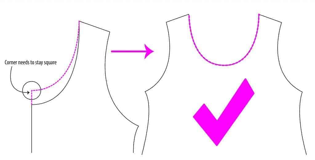 Raising a neckline
