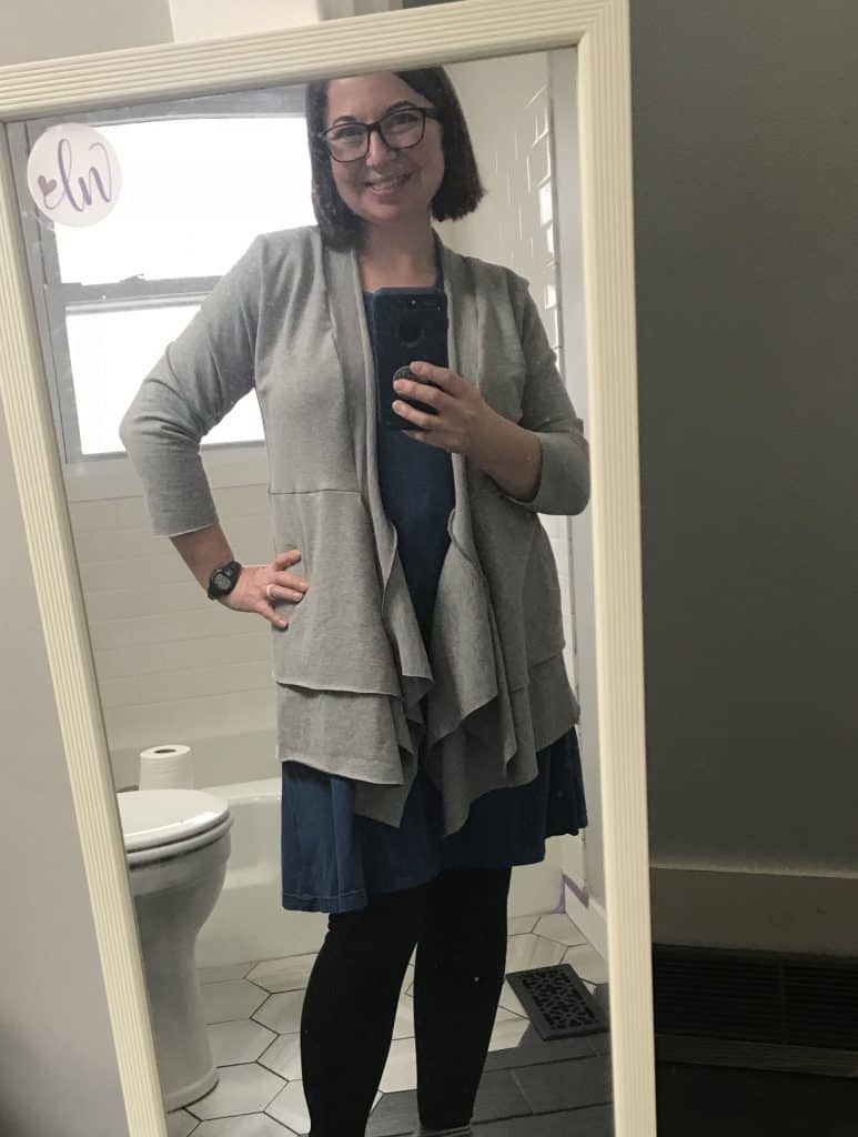 layered skirt cardigan