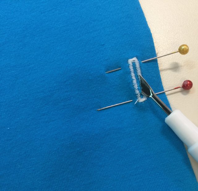 Start cutting the buttonhole