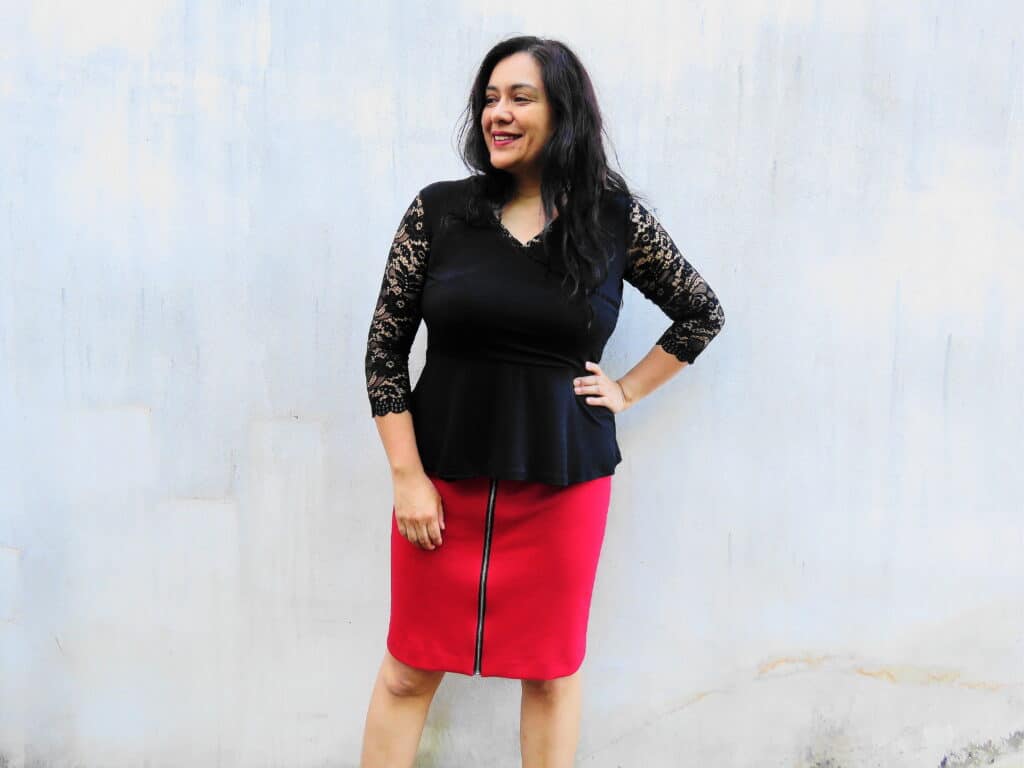 sybil pencil skirt exposed zipper