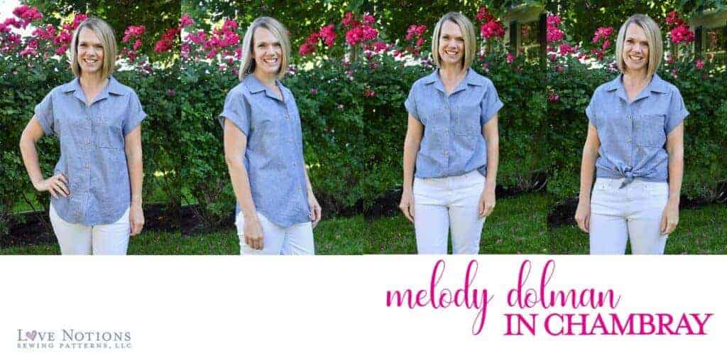 Melody dolman fabric chambray
