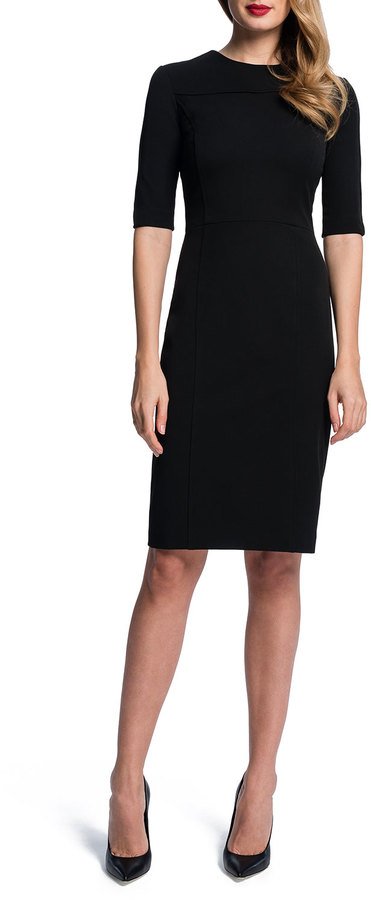 Half Sleeve Seamed Sheath Dress by Cynthia Steffe